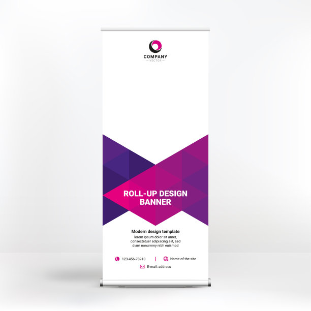 滚动横幅设计，广告的几何背景，展台模板，研讨会，会议，背景矢量图片下载