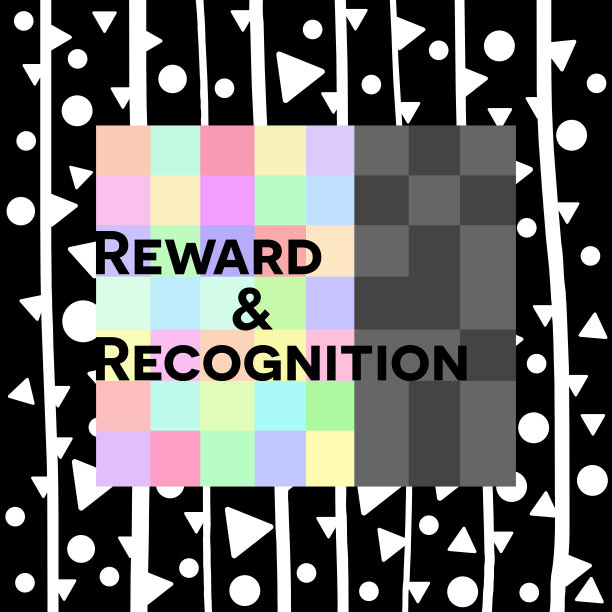 奖励和识别黑白色光彩色网格线三角形圆圈图片下载