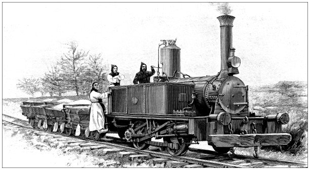 古插图:特拉普派的宗教秩序，火车图片下载