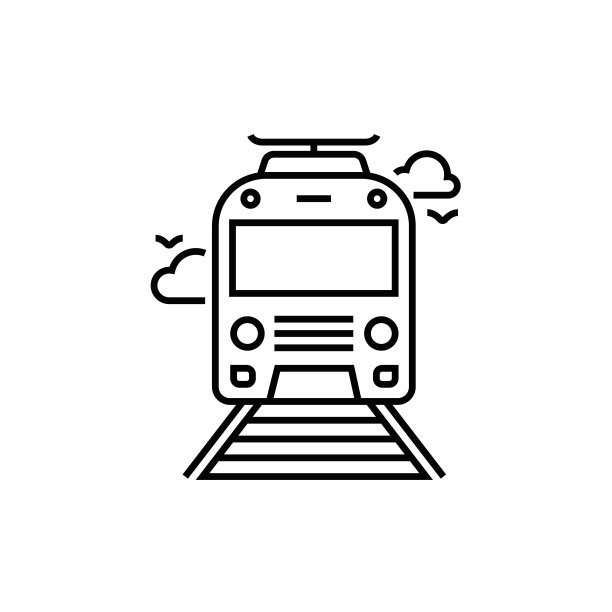 铁路和地铁，火车站线图标图片下载