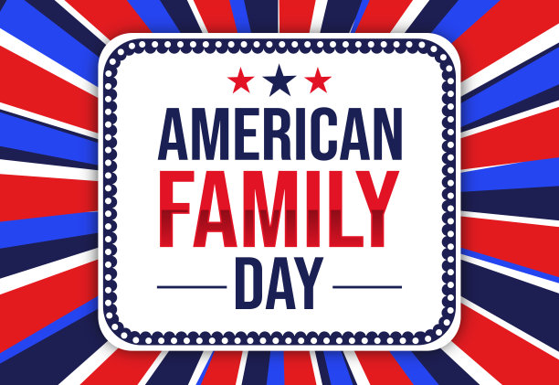 美国家庭日壁纸设计与排版和形状。在美国庆祝家庭日，背景图片下载