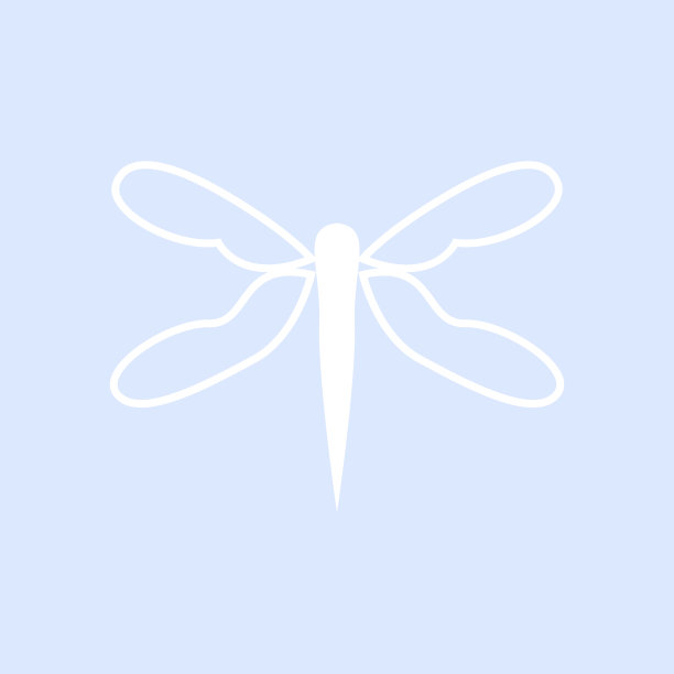 蜻蜓标志，飞行动物设计，昆虫矢量插图模板图片下载