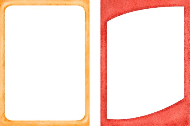 集黄金光泽发光的复古和暗红色框架隔离。豪华逼真的矩形边框绘制的油漆手。水彩模板插图。完美的设计:标题，标志和销售横幅。图片下载