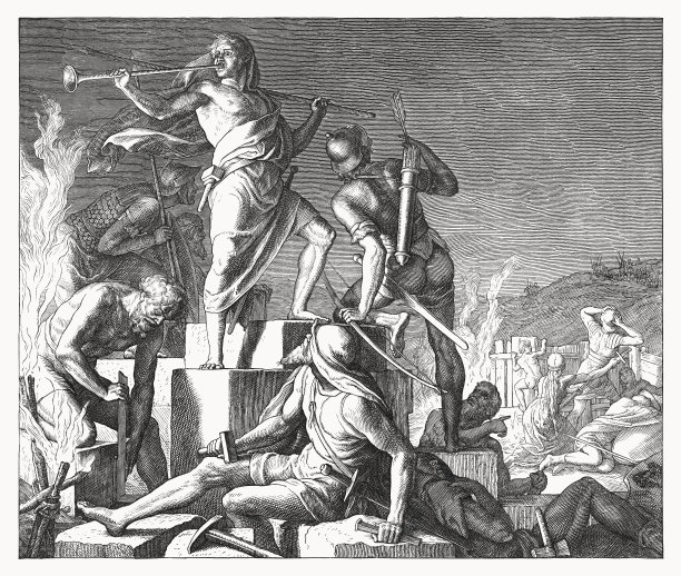 重建耶路撒冷城墙（尼希米记 4, 15-17）图片下载