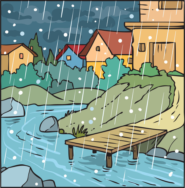 有雨和雪的景观图片下载