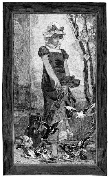 喂鸽子，Walter Shirlaw绘画- 19世纪图片下载