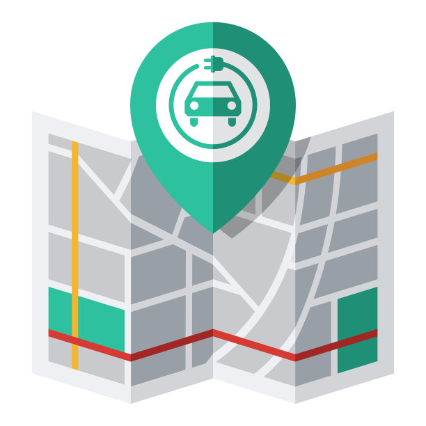 电动汽车充电地图引脚图标图片下载