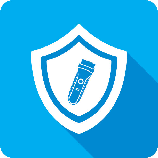 盾电动剃须刀图标剪影图片下载