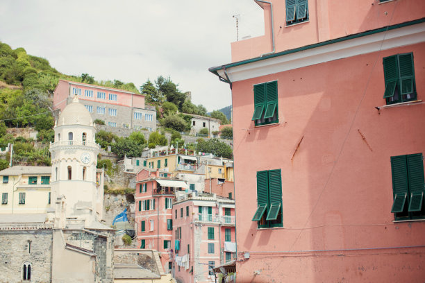 五渔村老房子的立面图片下载