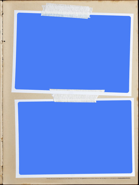 一页带有空白相框的旧书。图片下载