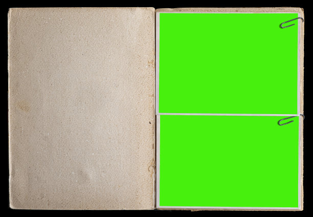 一页带有空白相框的旧书。图片下载