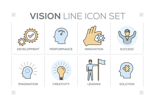 视觉关键词与线条图标图片下载
