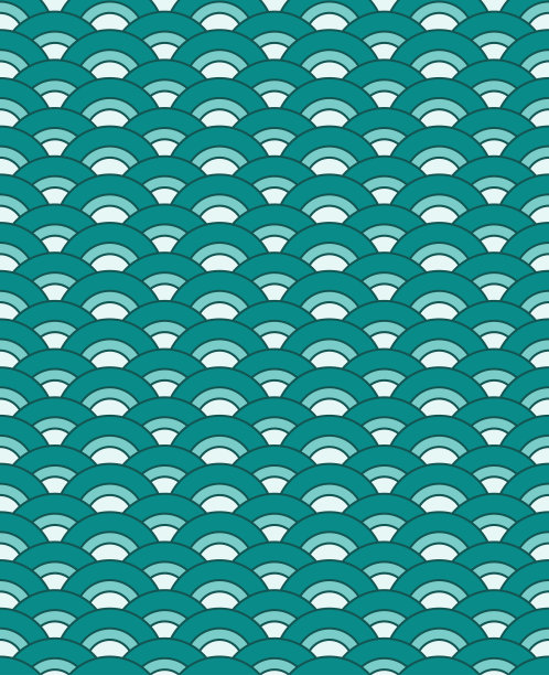 中式无缝圆形抽象波浪纹样图片下载