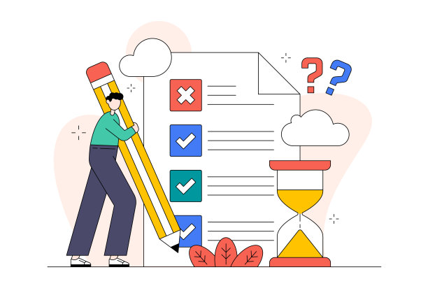 教育考试平面设计矢量插图图片下载