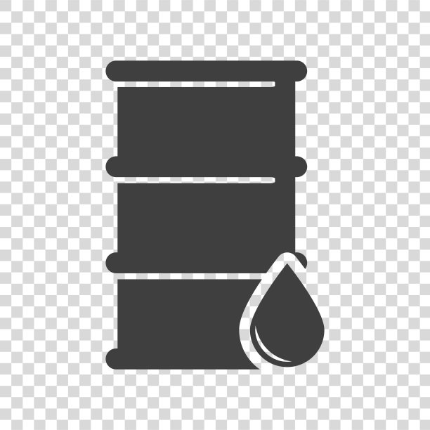 透明背景上的油桶图标。图片下载