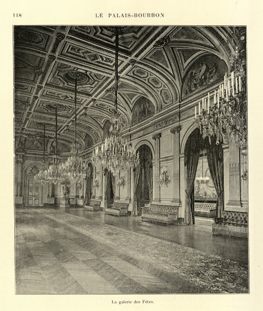 假日画廊，波旁宫，巴黎，法国19世纪图片下载