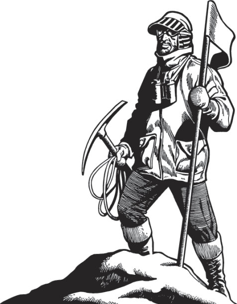 山顶上的登山者图片下载