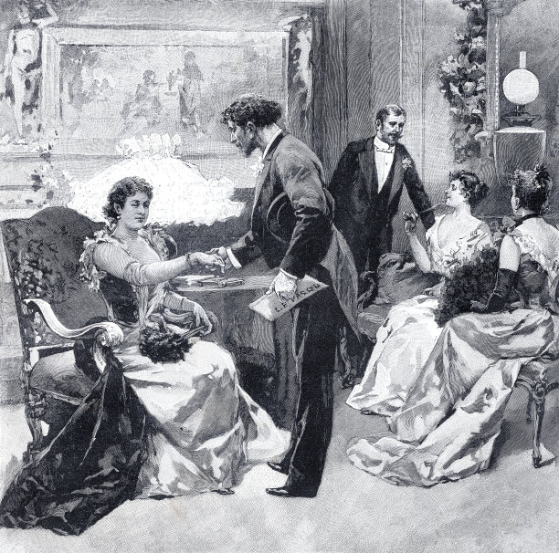1899年上流社会的晚宴图片下载