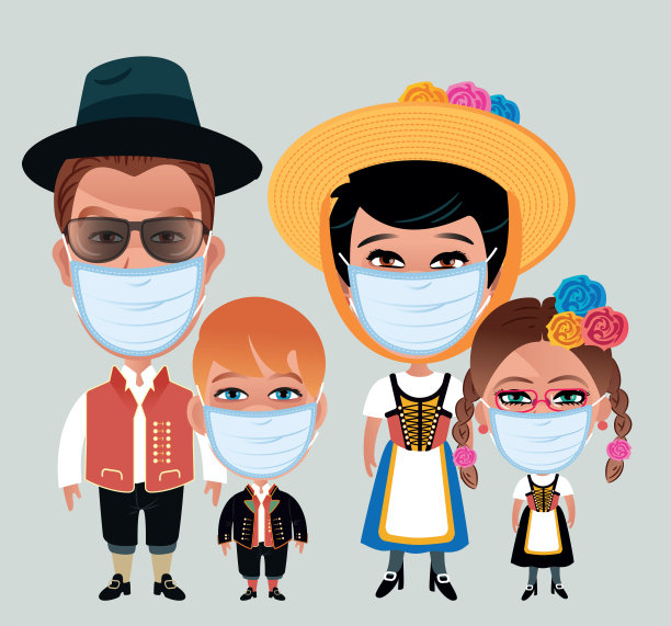 瑞士家庭和面具图片下载