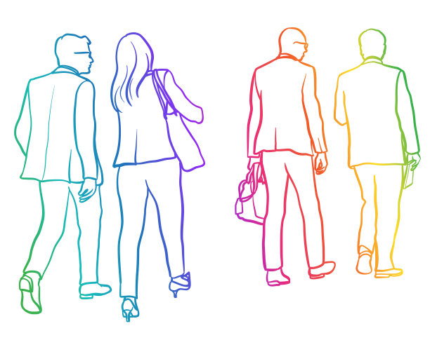 年轻和年长的商人彩虹图片下载