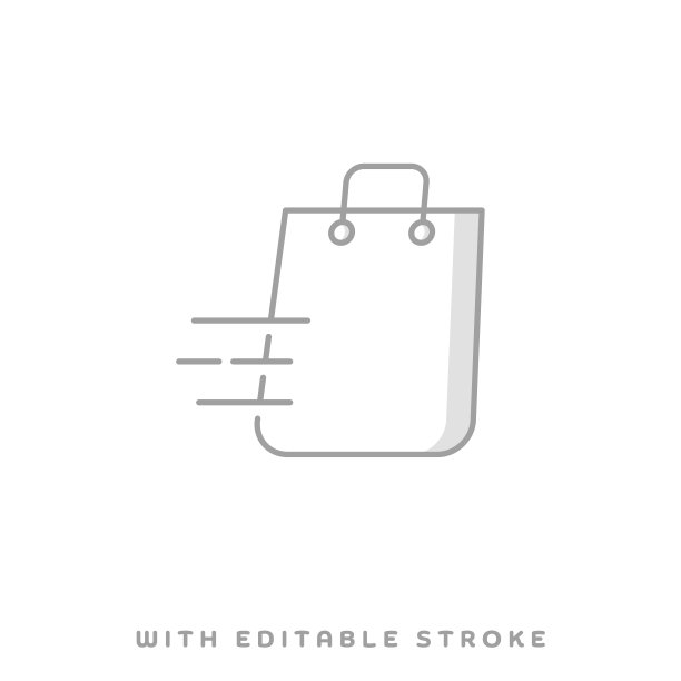 快速交付概念线图标与阴影。矢量插图是轮廓风格，像素完美，适合网页和打印与编辑笔画。图片下载