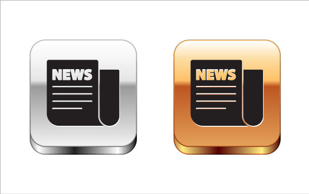 黑色新闻图标孤立在白色背景图片下载