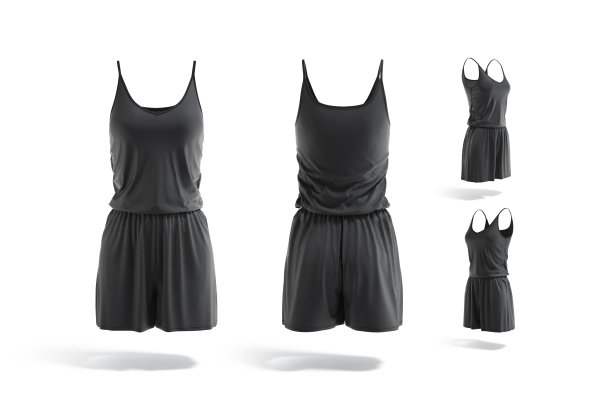 空白黑人妇女连体衣模拟，不同的观点图片下载