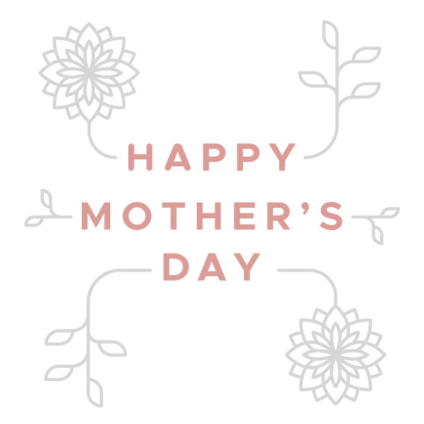 母亲节快乐。几何的花。矢量插图，平面设计图片下载