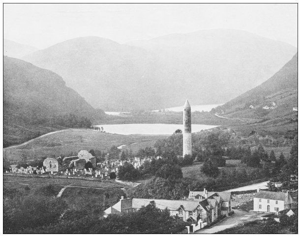 爱尔兰古董照片:格伦达洛，威克洛郡图片下载