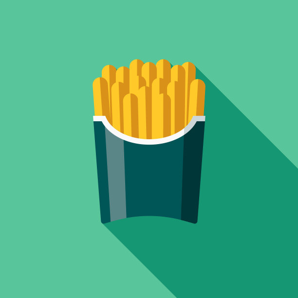 炸薯条平面设计街头食品图标图片下载