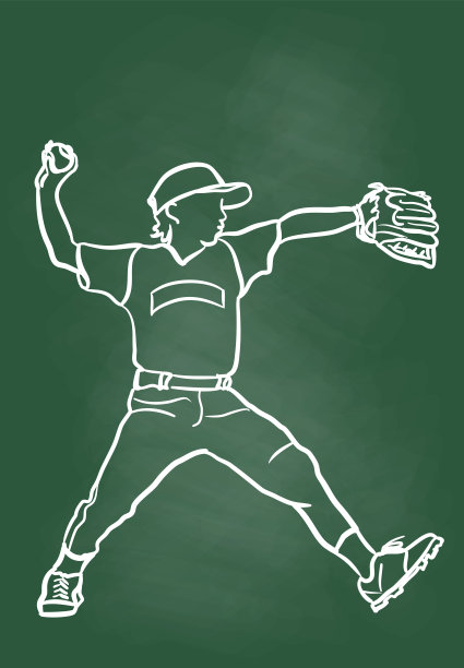 棒球投手儿童联盟黑板图片下载