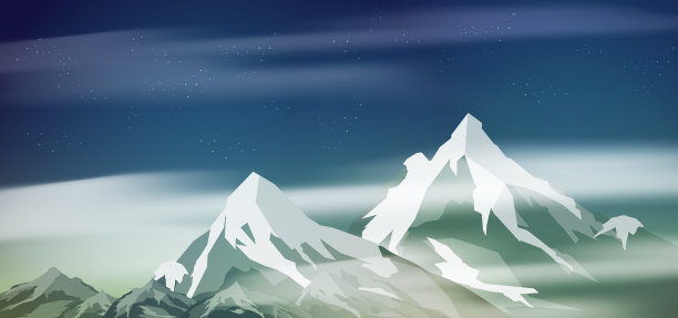 星空下的山川景观图片下载