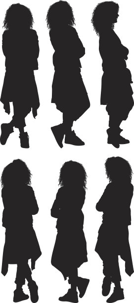 女人站在各种各样的观点图片下载