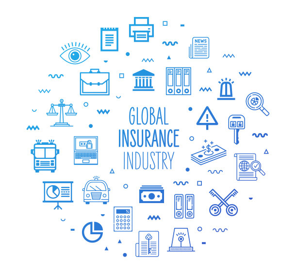 全球保险行业大纲风格信息图设计图片下载