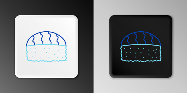 线条寿司图标孤立在灰色背景图片下载