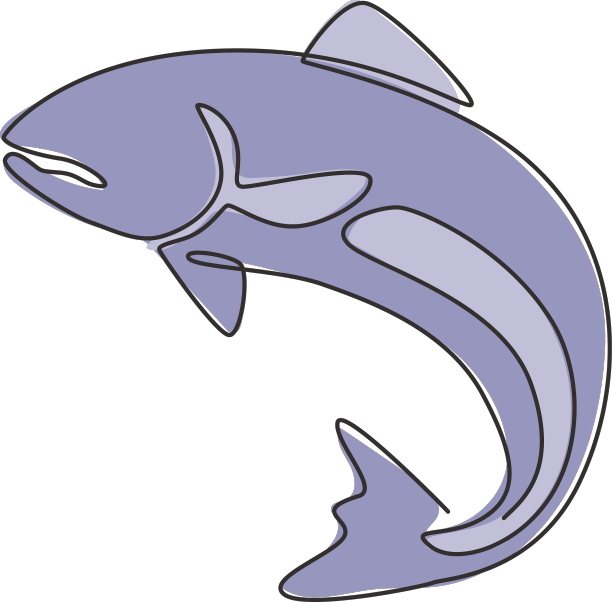 标志用大鲑鱼单线绘制图片下载