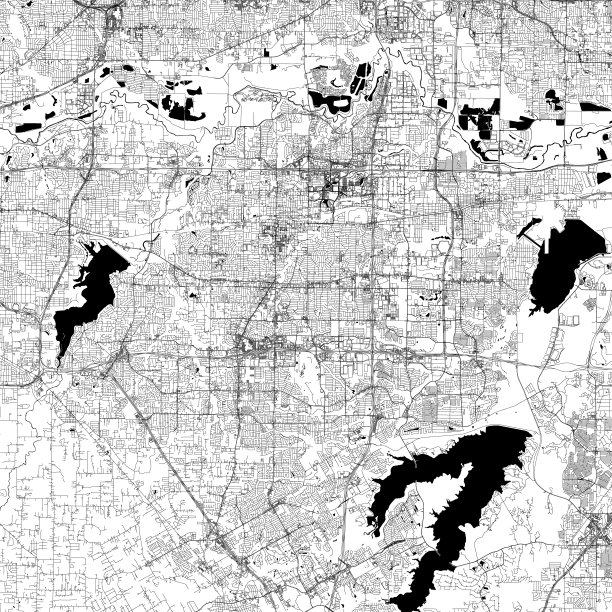 阿灵顿，德克萨斯美国矢量地图图片下载