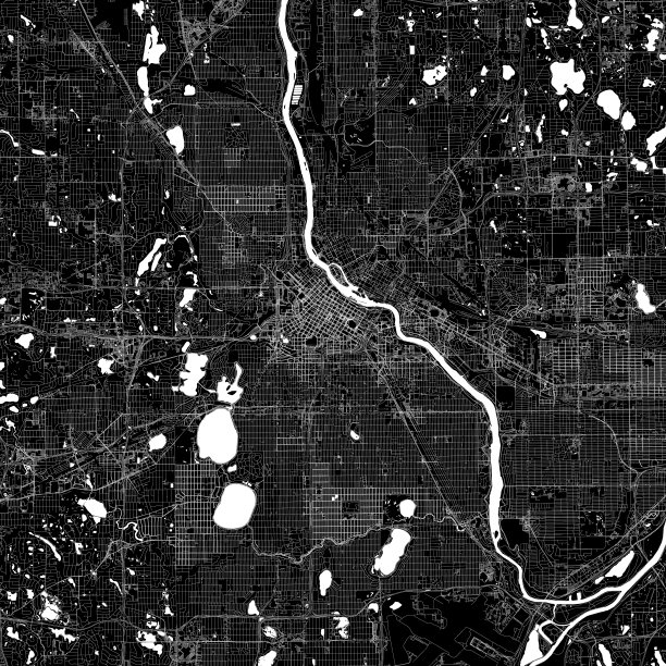 明尼阿波利斯，明尼苏达美国矢量地图图片下载