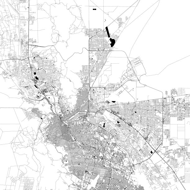 埃尔帕索，德克萨斯州，美国矢量地图图片下载