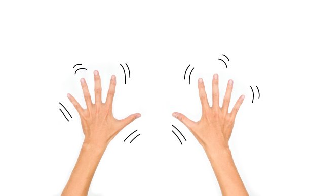 亚洲年轻人的手部颤抖或原发性震颤。图片下载