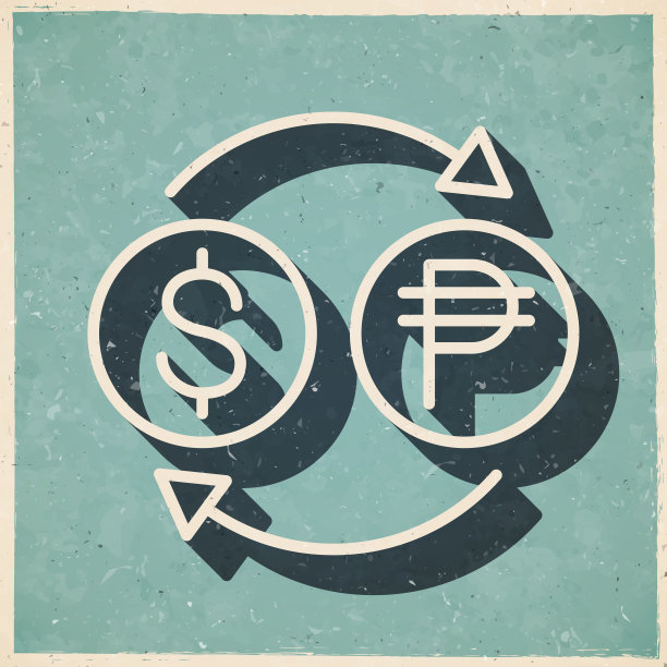 货币兑换-美元比索。图标复古复古风格-旧纹理纸图片下载