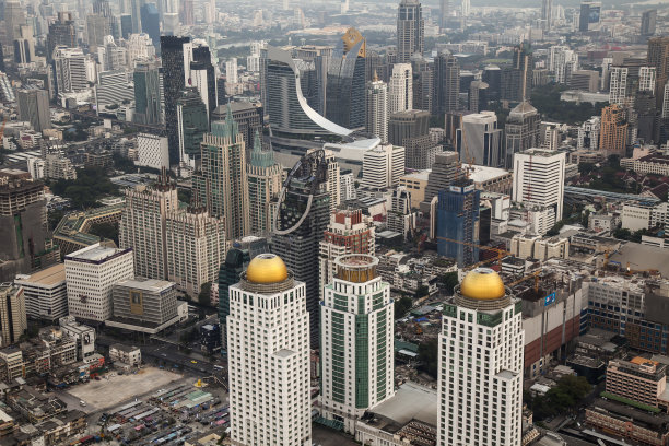 鸟瞰图，曼谷的天际线，曼谷，泰国，亚洲图片下载