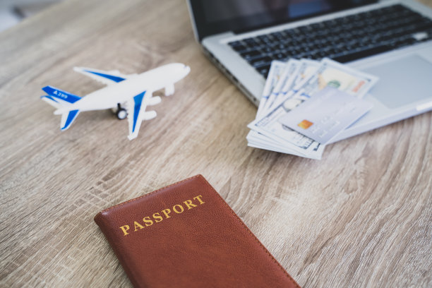 一位女士在网上订票。搜索、购买、预订机票、航空公司或酒店、旅行社的概念图片下载