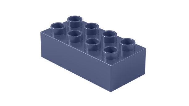 石南蓝塑料玩具块隔离在一个白色的背景。图片下载