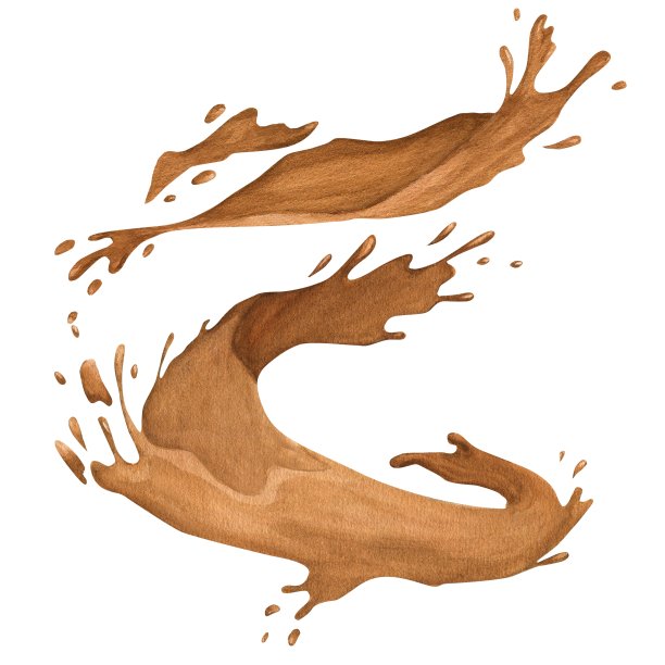 巧克力飞溅水彩插图集。手绘，适合打印，菜单设计图片下载