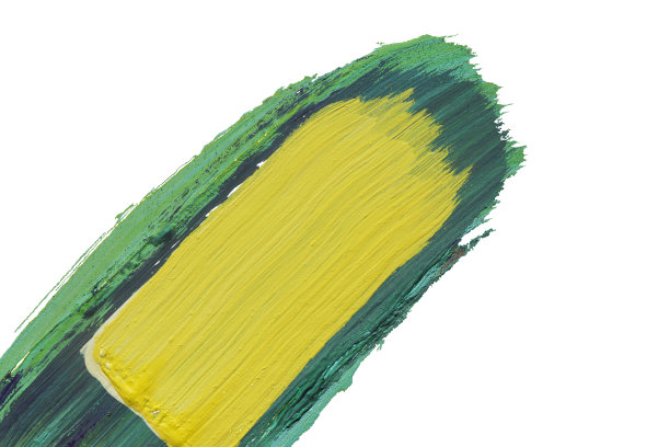 绿色的画笔笔触孤立在白色的背景上，图片下载