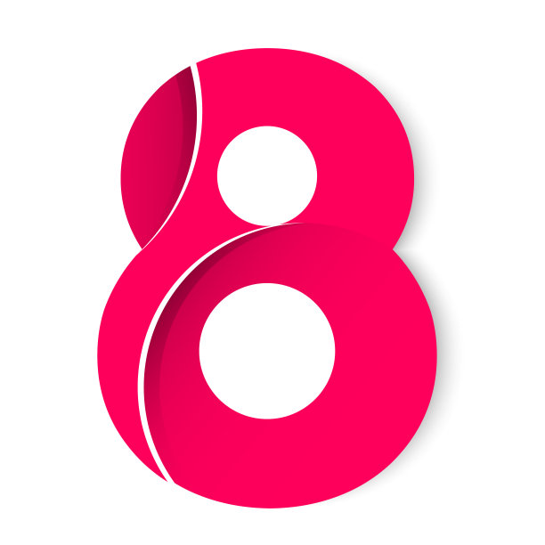 摘要8号模板。周年纪念数字模板隔离，周年纪念图标标签，周年纪念符号矢量股票插图图片下载