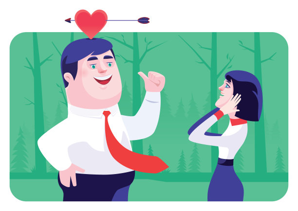 心情愉快的商人，一心一意与女人交往图片下载