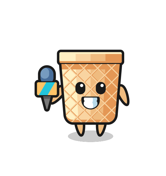 华夫饼的吉祥物是一个新闻记者图片下载