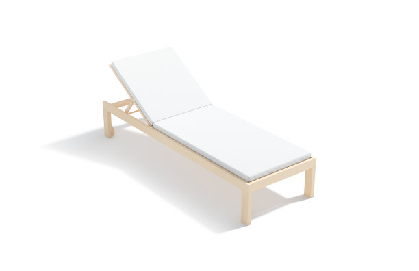 白色酒店躺椅模型，侧视图图片下载